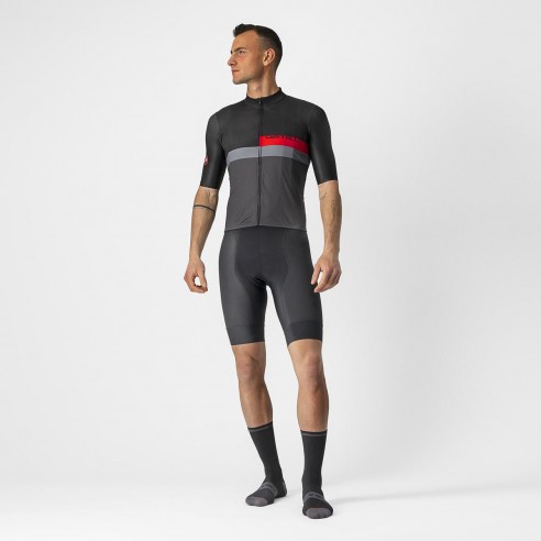 Maillot A Blocco Neg cl/Rj/Gr osc