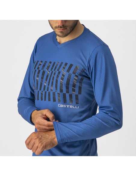 Camiseta Trail Tech m/l Az Cobalto/Az Savile/Pt