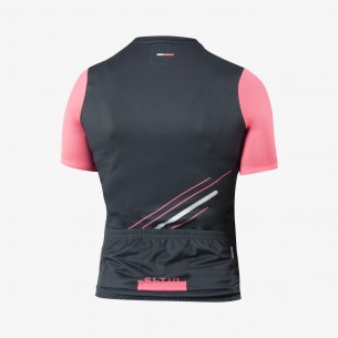 Maillot mujer Glorious manga corta gris antracita y rosa 2