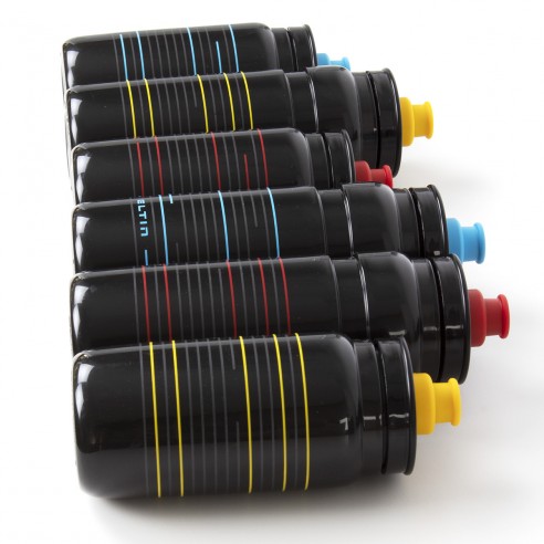 Bidón de ciclismo Pro 750ml negro y azul