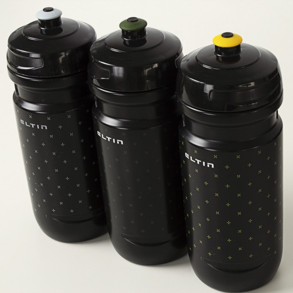 Bidón de ciclismo Eltin 600ml negro y verde oliva